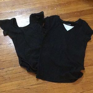 Black ballet leotard and a black ballet shirt